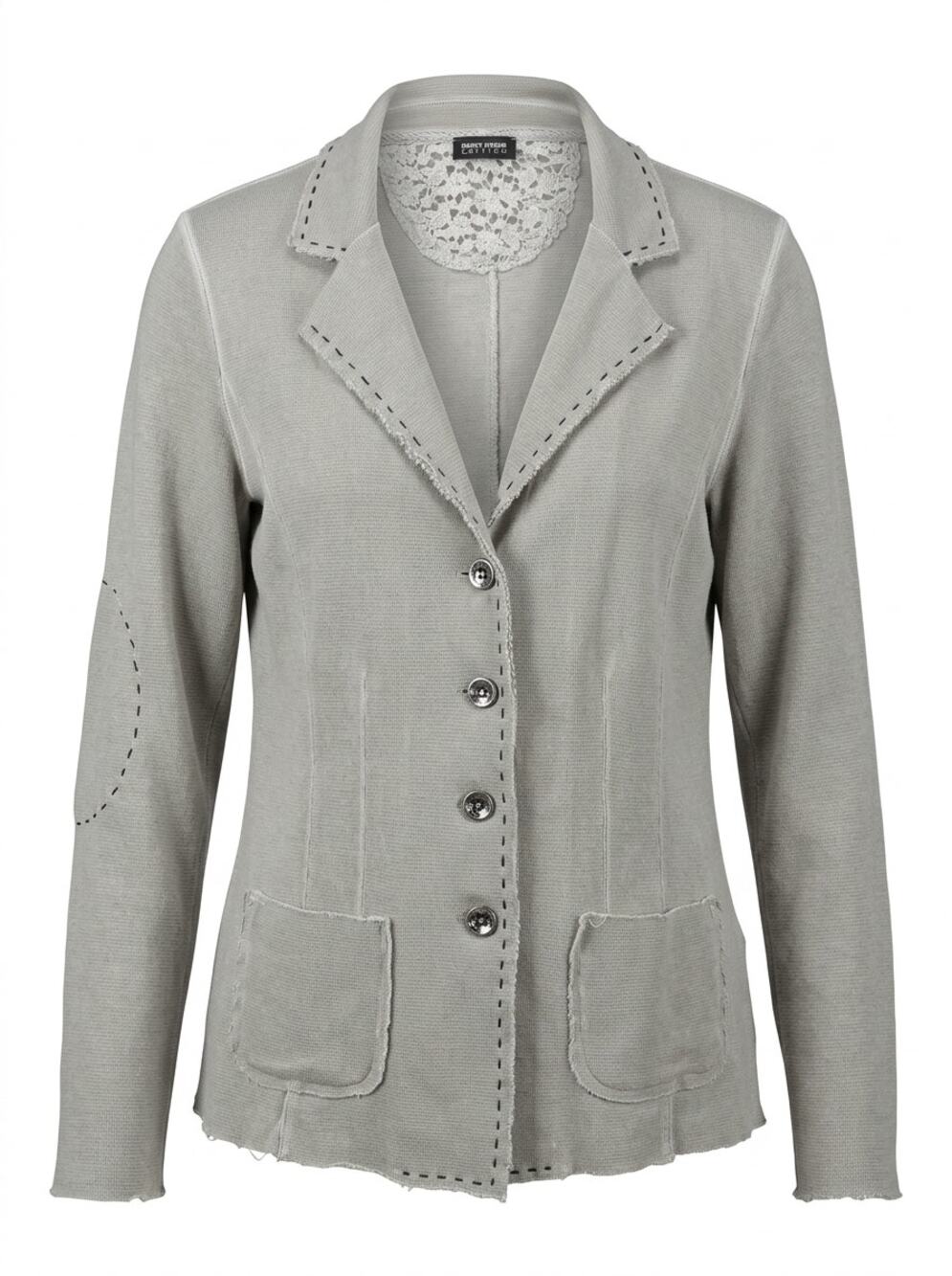Gerry Weber Gray Knit Button Front Blazer Women See Measurements
